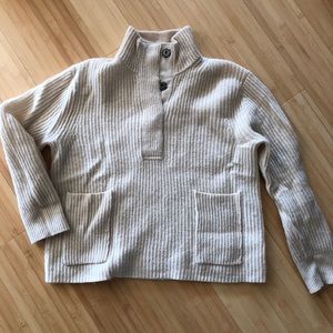 J. Crew white wool sweater, size M